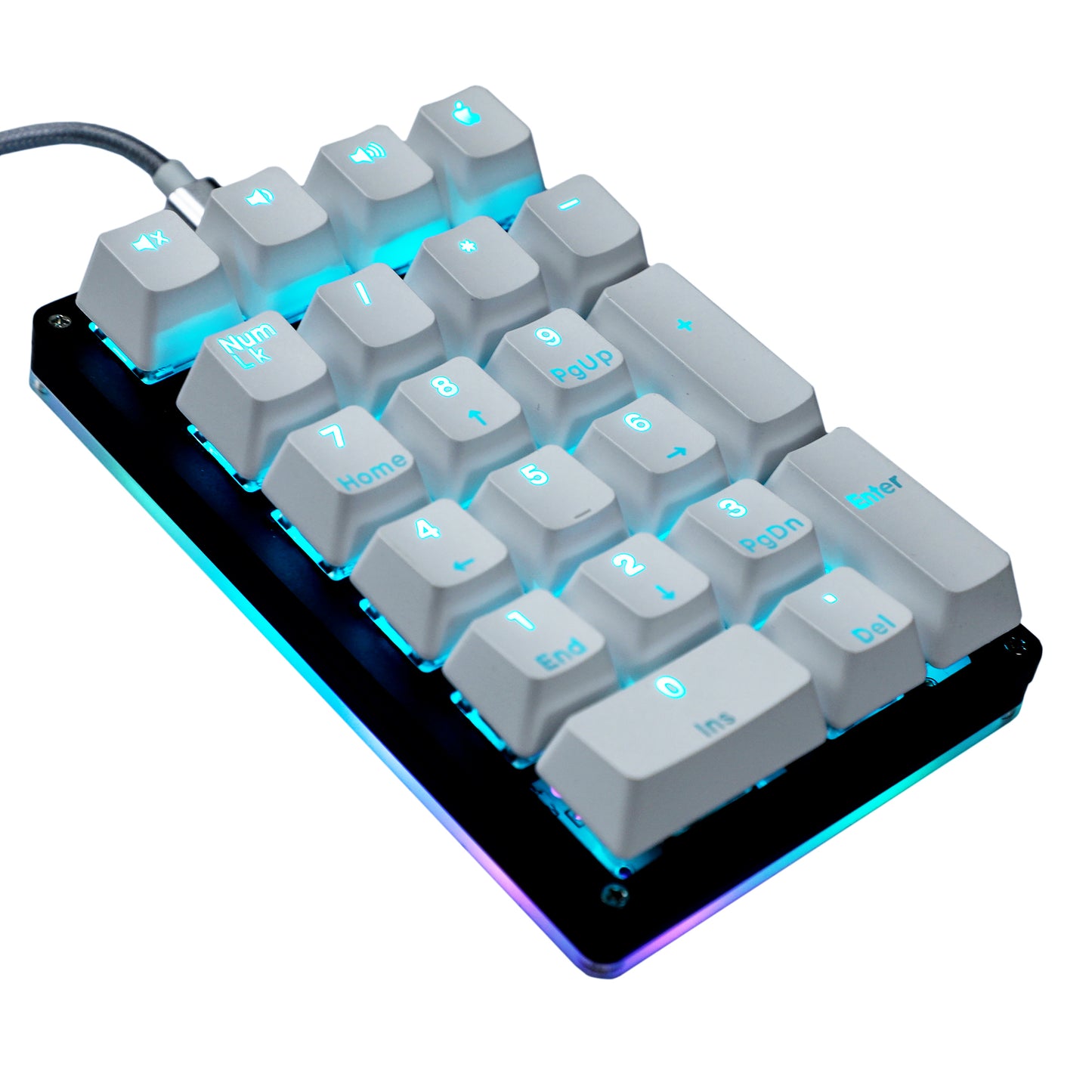 122 Blue White Gradient Backlit Keycaps(Double Shot OEM Profile/104 87 84 68 Using)