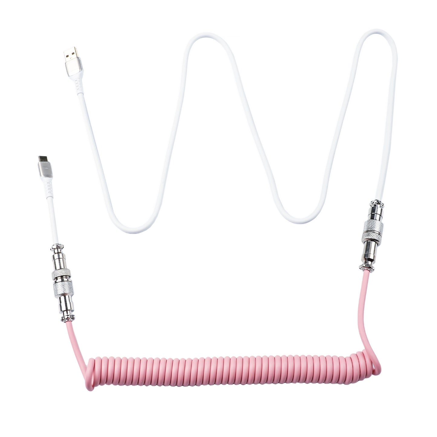 Type A to C Aviator Data Line 150cm Coiled Spring Cable