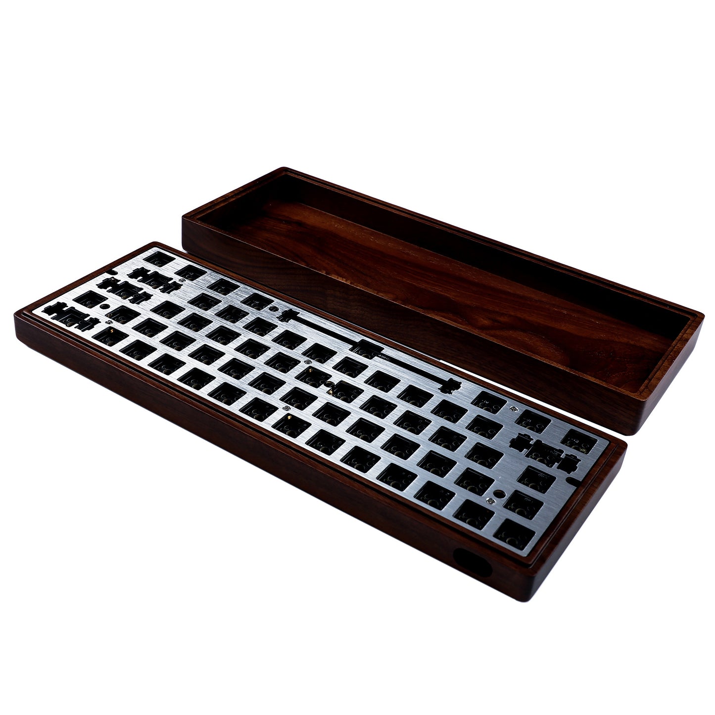 GK61 GK64 Splitted Walnut Wood Case Mechanical Keyboard Kit(RGB Hotswap PCB Bluetooth Or Wired)