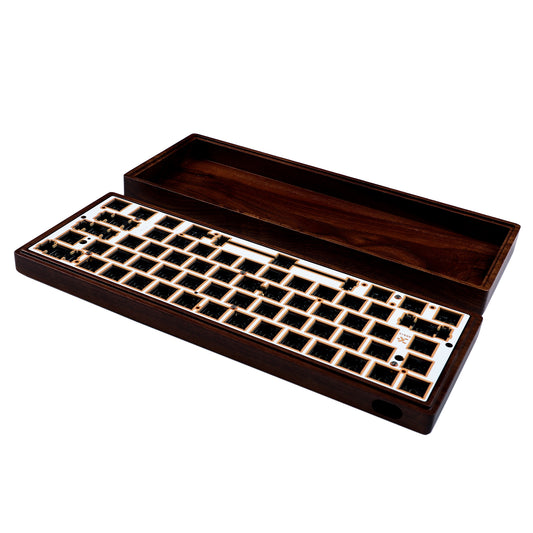 GK61 GK64 Splitted Walnut Wood Case Mechanical Keyboard Kit(RGB Hotswap PCB Bluetooth Or Wired)