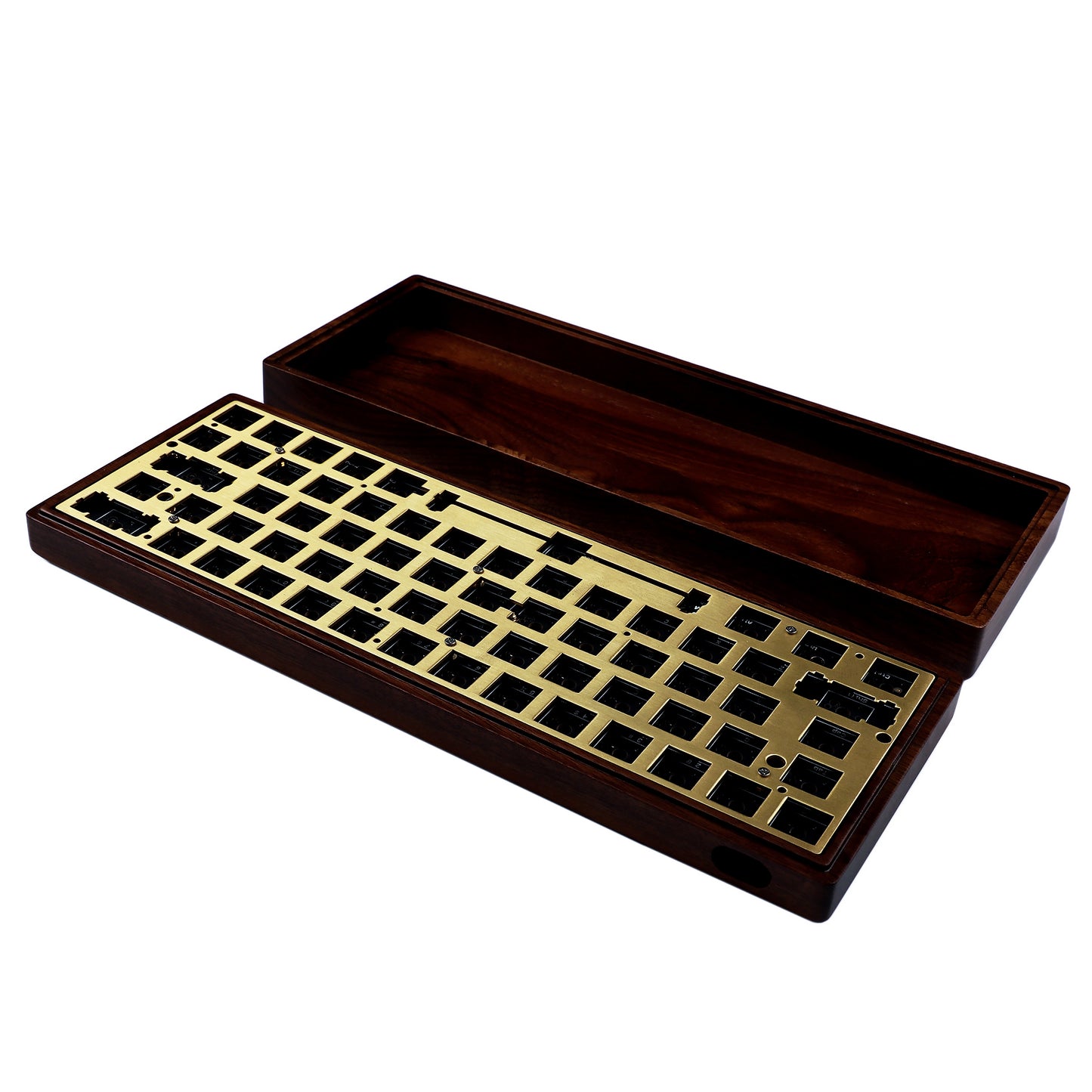 GK61 GK64 Splitted Walnut Wood Case Mechanical Keyboard Kit(RGB Hotswap PCB Bluetooth Or Wired)