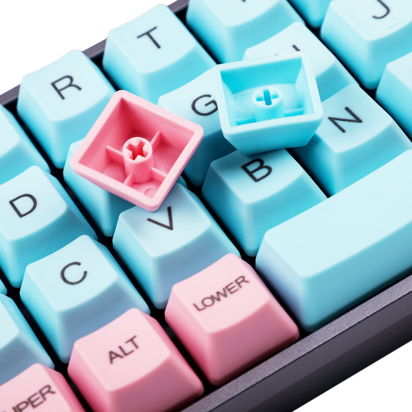 61 Laser-Etched Miami Keycaps(Planck Niu40 Preonic 40% Using/OEM Profile 1.5mm Thickness PBT)