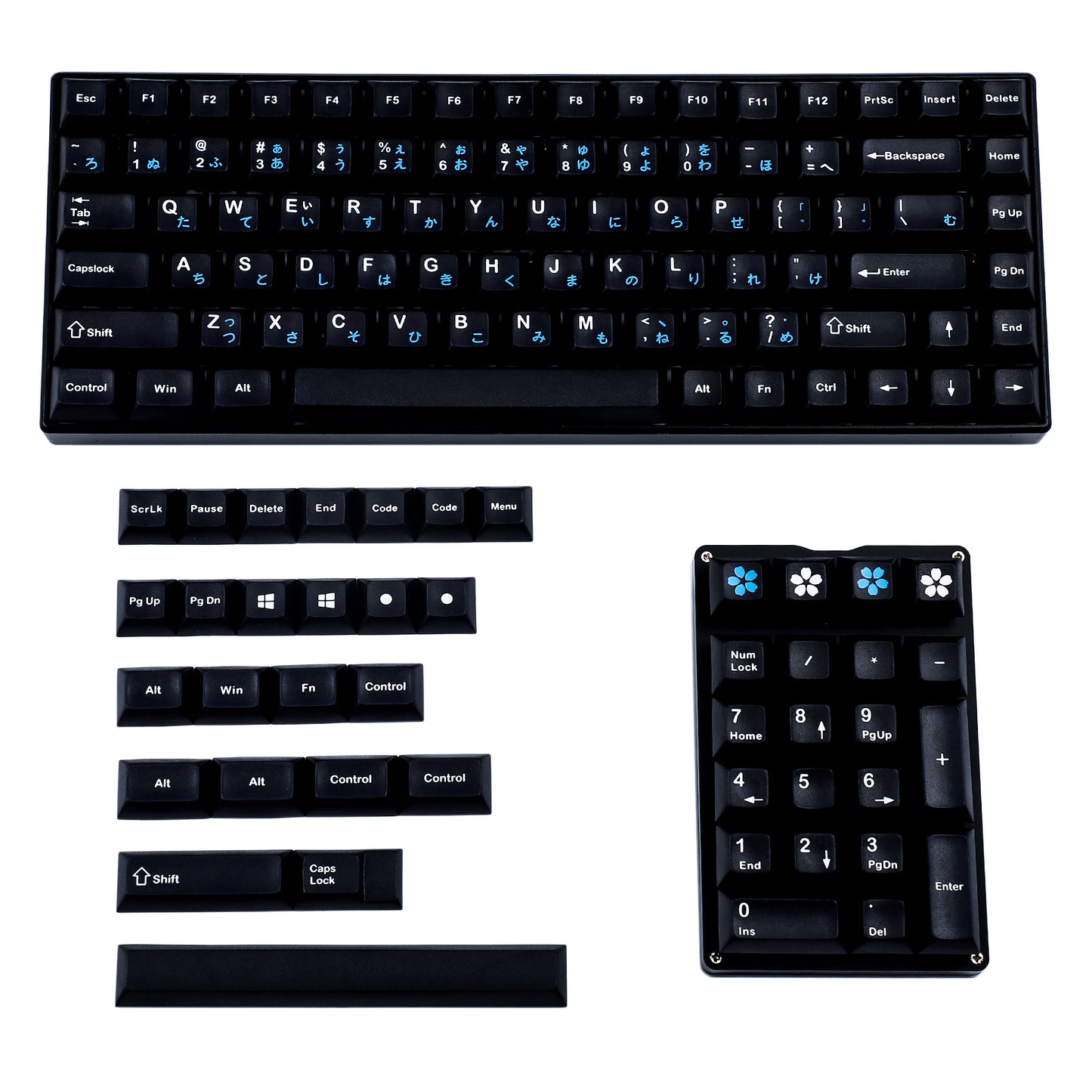 130 Laser-Etched DSA Japanese Keycaps(PBT 1.5 mm Thickness/104 87 61 YMD96 KBD75 FC980M Tada68 Using)