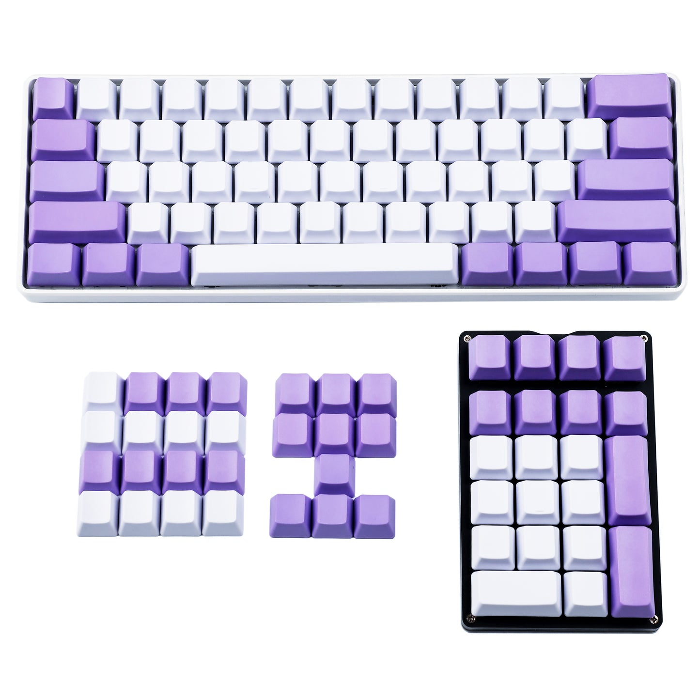 108 Purple White Blank Keycaps(OEM Profile PBT 1.5mm Thickness)