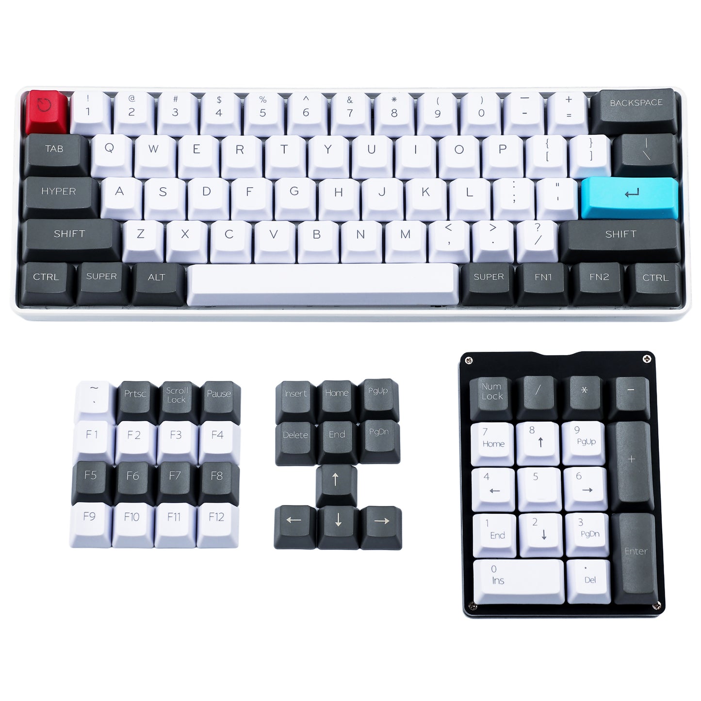 104 Laser-Etched YMDK-Customized Keycaps(OEM Profile PBT 1.5mm Thickness/ANSI 104 TKL 61 Using)