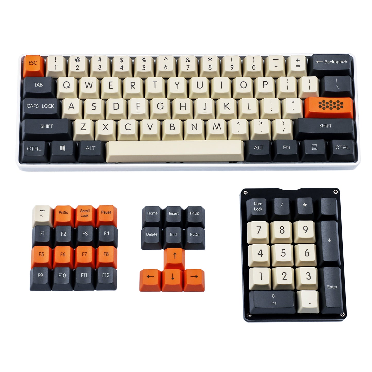 104 Laser-Etched Carbon Keycaps(OEM Profile PBT 1.5mm Thickness)