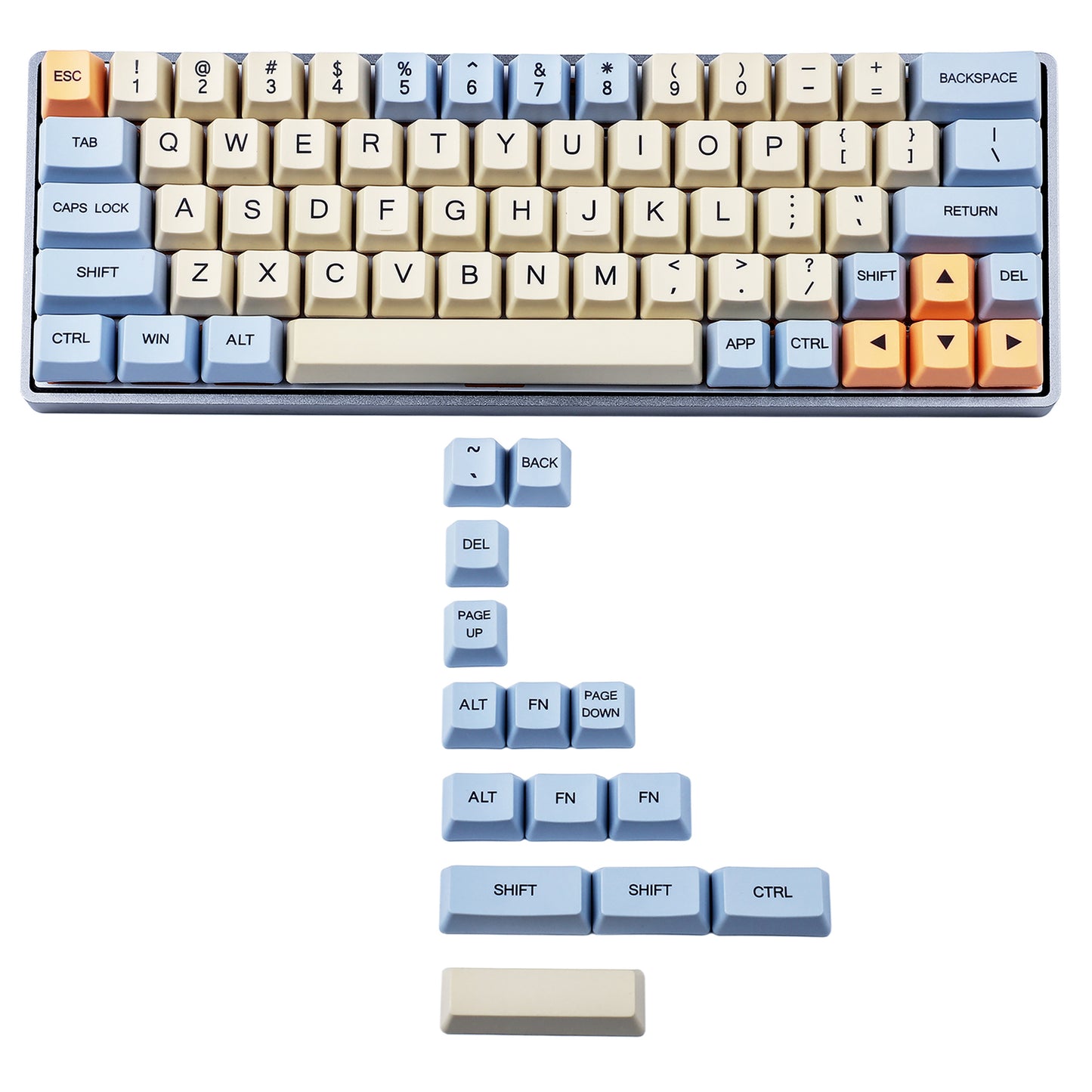 78 GodSpeed Keycaps(Dye Sub OEM Profile PBT 1.5 mm/Filco Minila YD60M XD64 GK64 Tada68 Using)