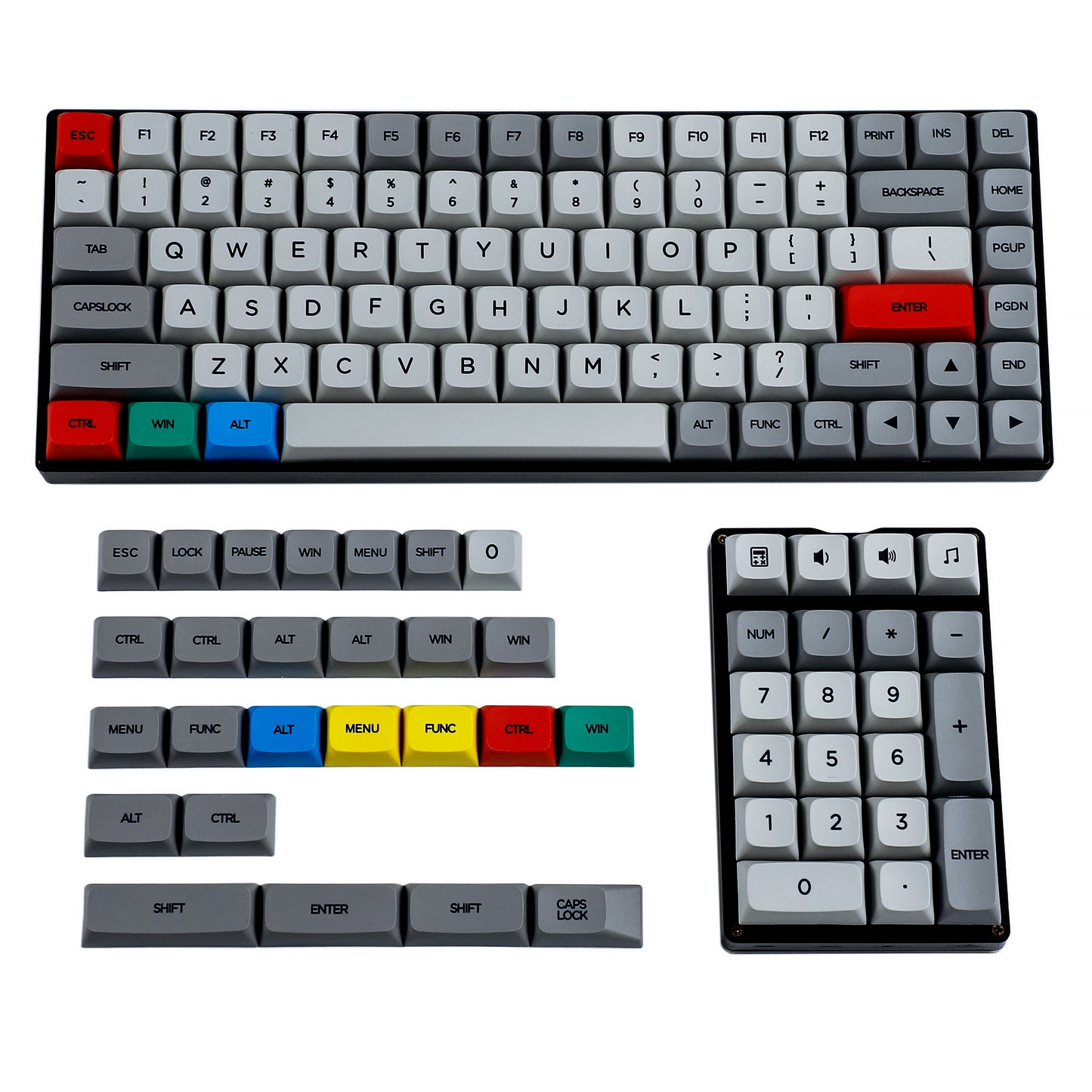 131 RGBY Granite Keycaps(Dye Sub ZDA Profile 1.55mm/104 87 61 Melody 96 KBD75 ID80 GK64 68 Using)