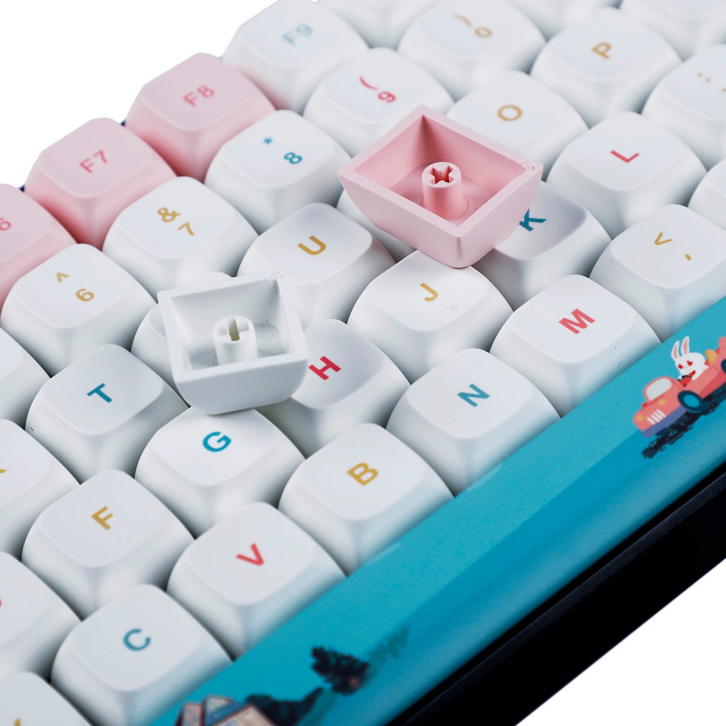 130 Rabbit Elite Keycaps(Dye Sub ZDA Profile PBT 1.55mm/ANSI ISO 108 87 61 Melody 96 KBD75 ID80 GK64 68 Using)