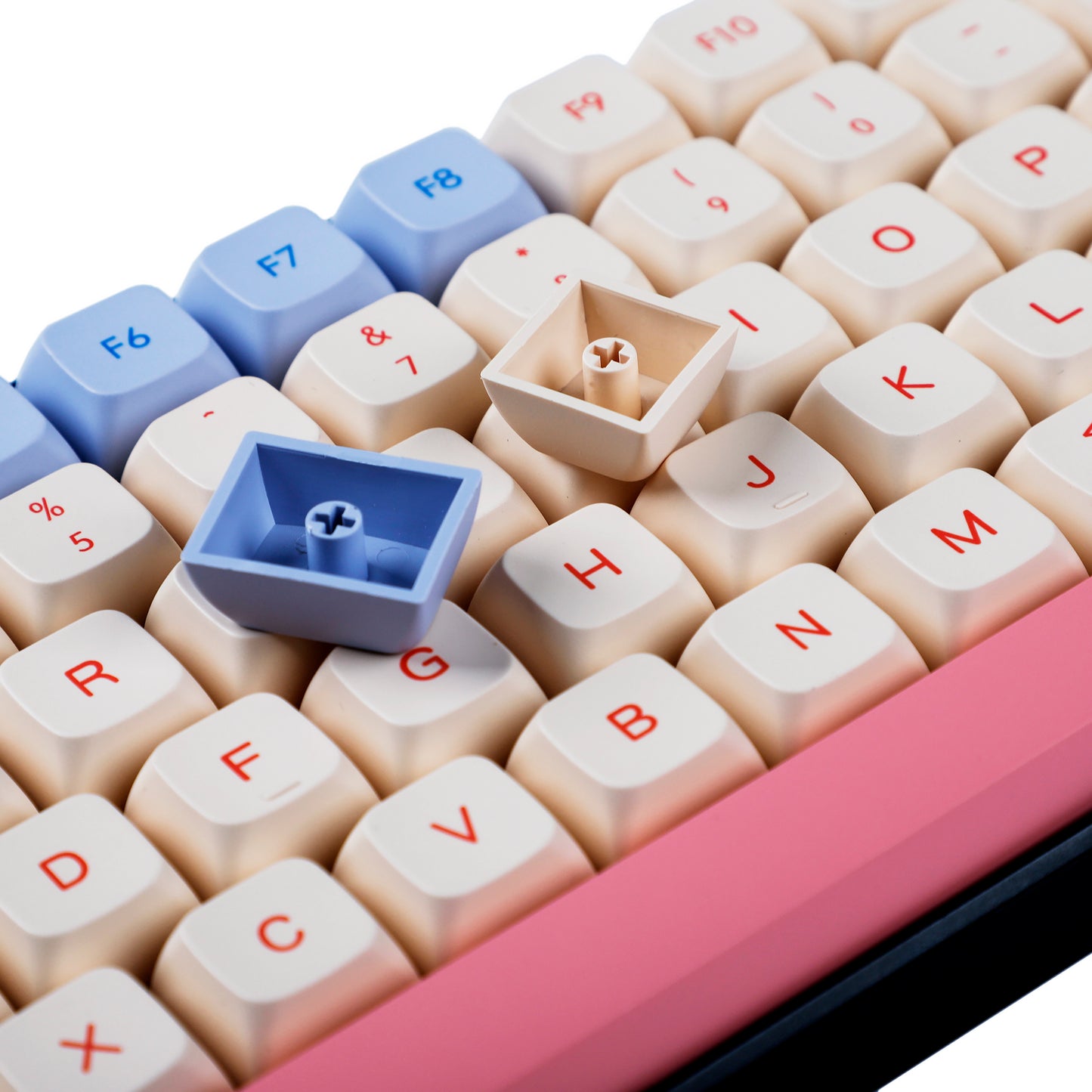 132 Marshmallow Keycaps(Dye Sub ZDA Profile 1.55mm/104 87 61 Melody 96 KBD75 ID80 GK64 68 Using)