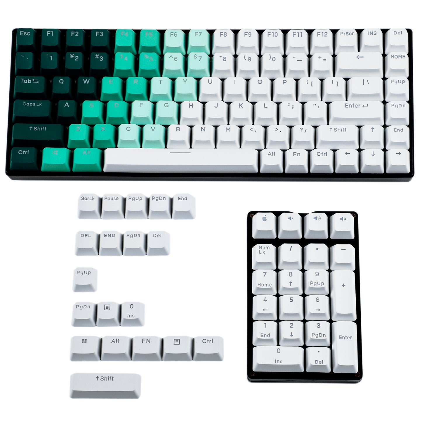 122 Jade Cabbage Backlit Keycaps(Double Shot OEM Profile/104 87 84 68 Using)