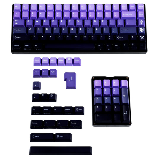 127 Mac Custom Gradient Keycaps(CO2 Engraved OEM Profile PBT 1.5mm/ 104 96 87 84 61 68 NCR-80 GMMK KBD75 KBD67 GK64 Using)