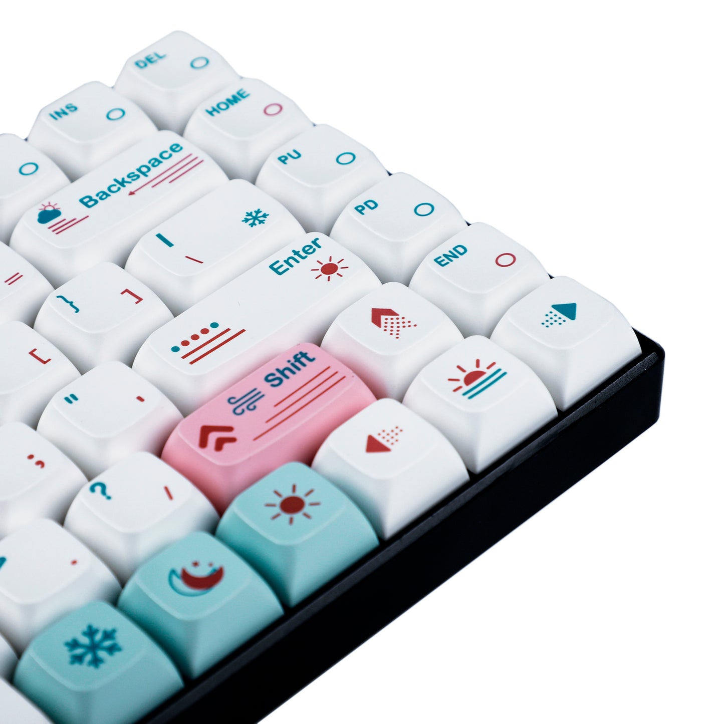 132 Weather Keycaps(Dye Sub ZDA Profile 1.55mm/104 87 61 Melody 96 KBD75 ID80 GK64 68 Using)