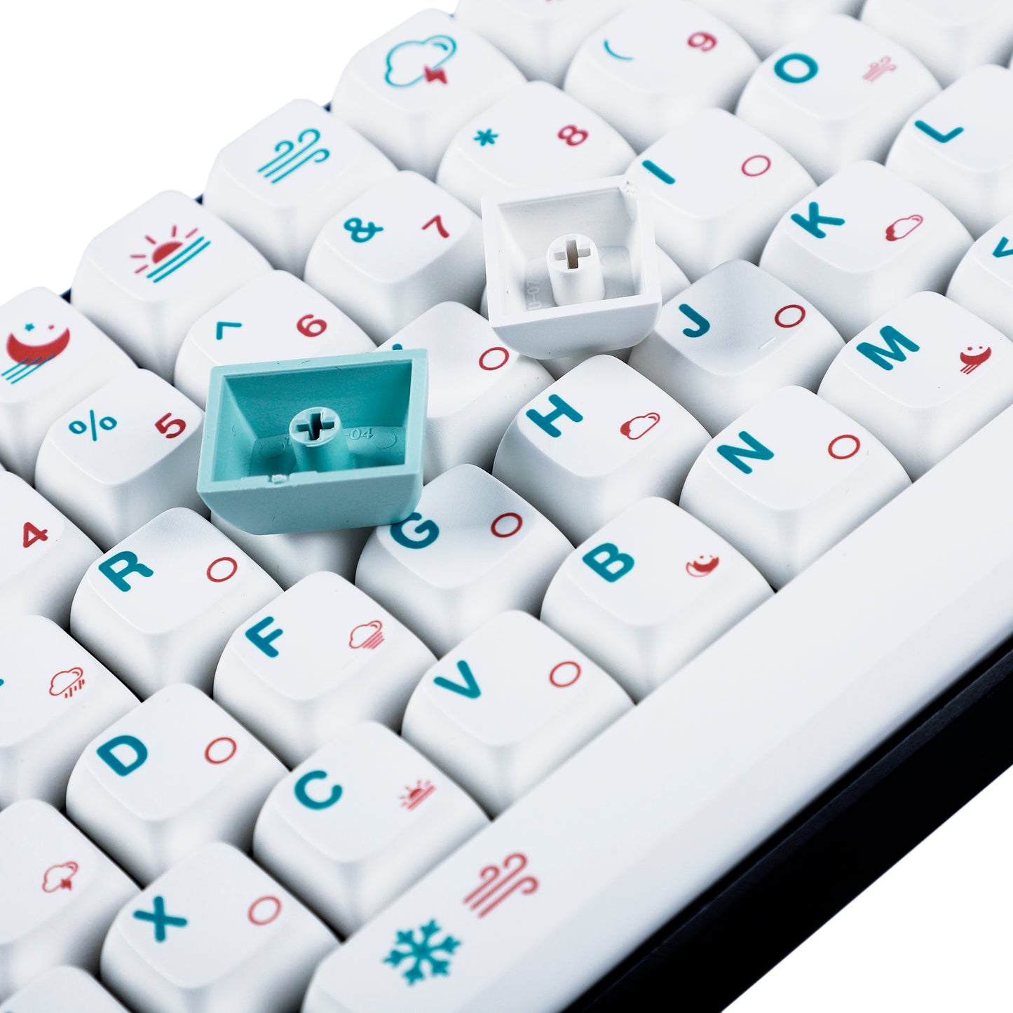 132 Weather Keycaps(Dye Sub ZDA Profile 1.55mm/104 87 61 Melody 96 KBD75 ID80 GK64 68 Using)