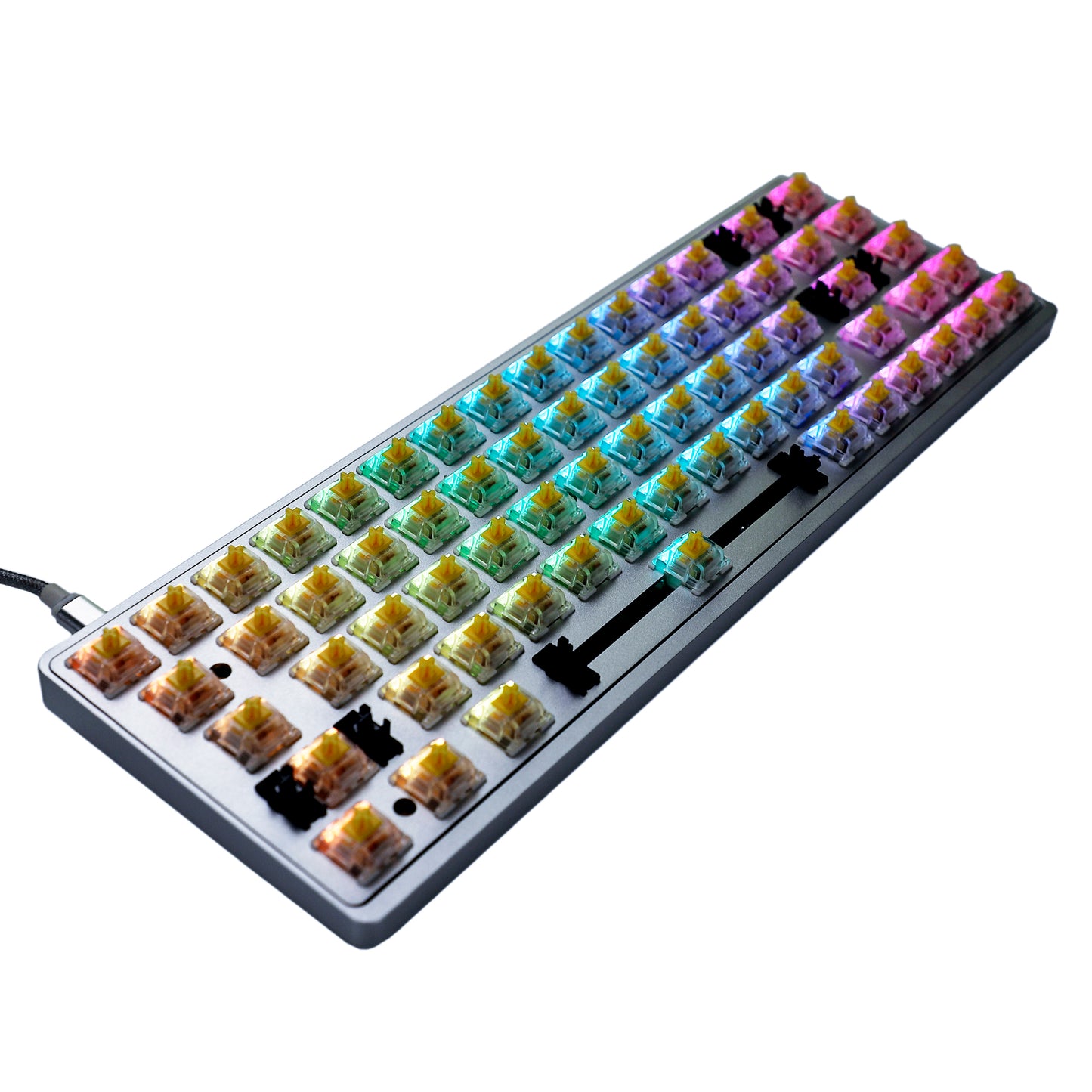 YMD68 YMD-65% ZJ68 RGB Aluminum Kit(Hotswap North Facing/VIA VIAL Fully Programmable)