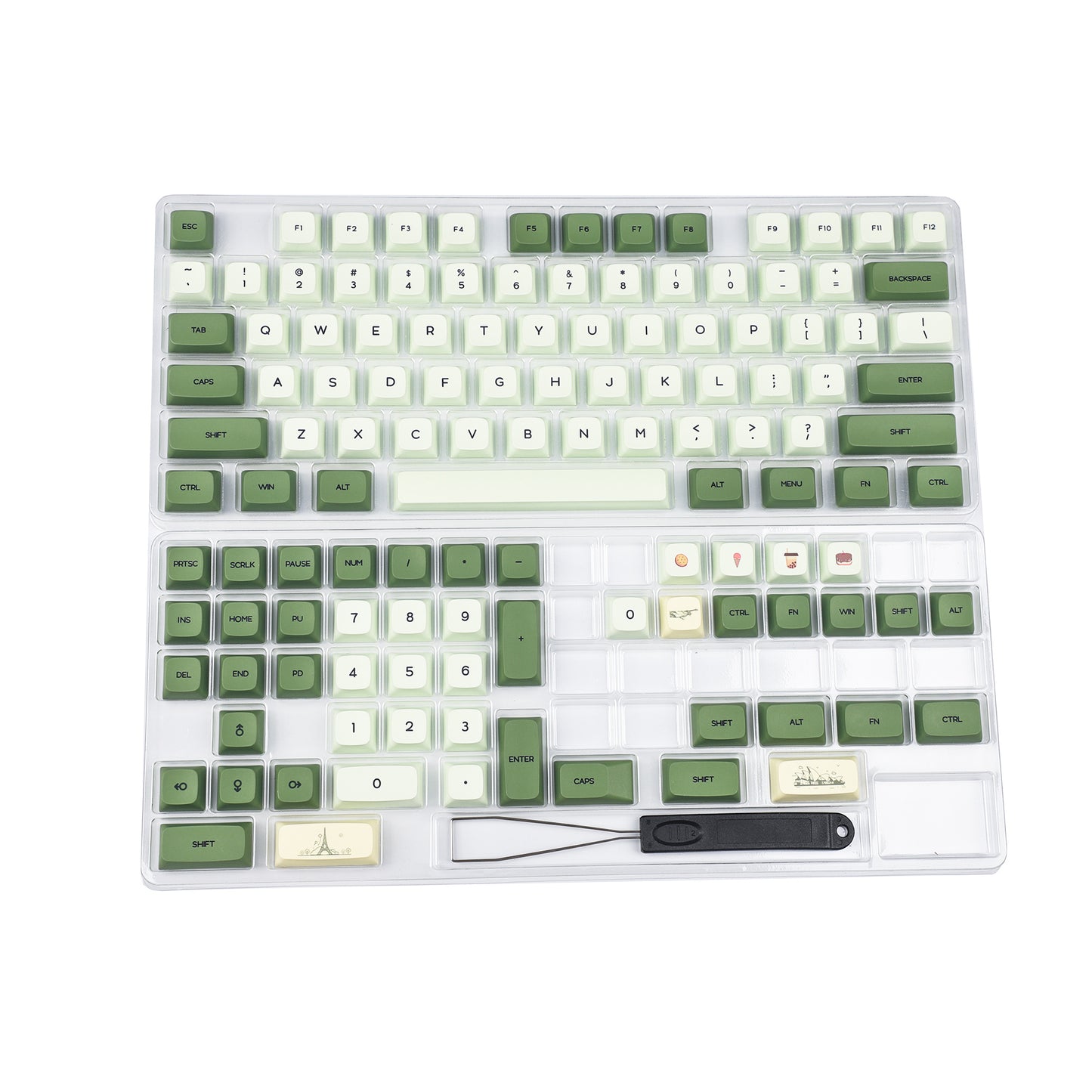 YMDK Matcha 125 Keycaps(Dye Sub ZDA Profile English Japanese Korean Russian)