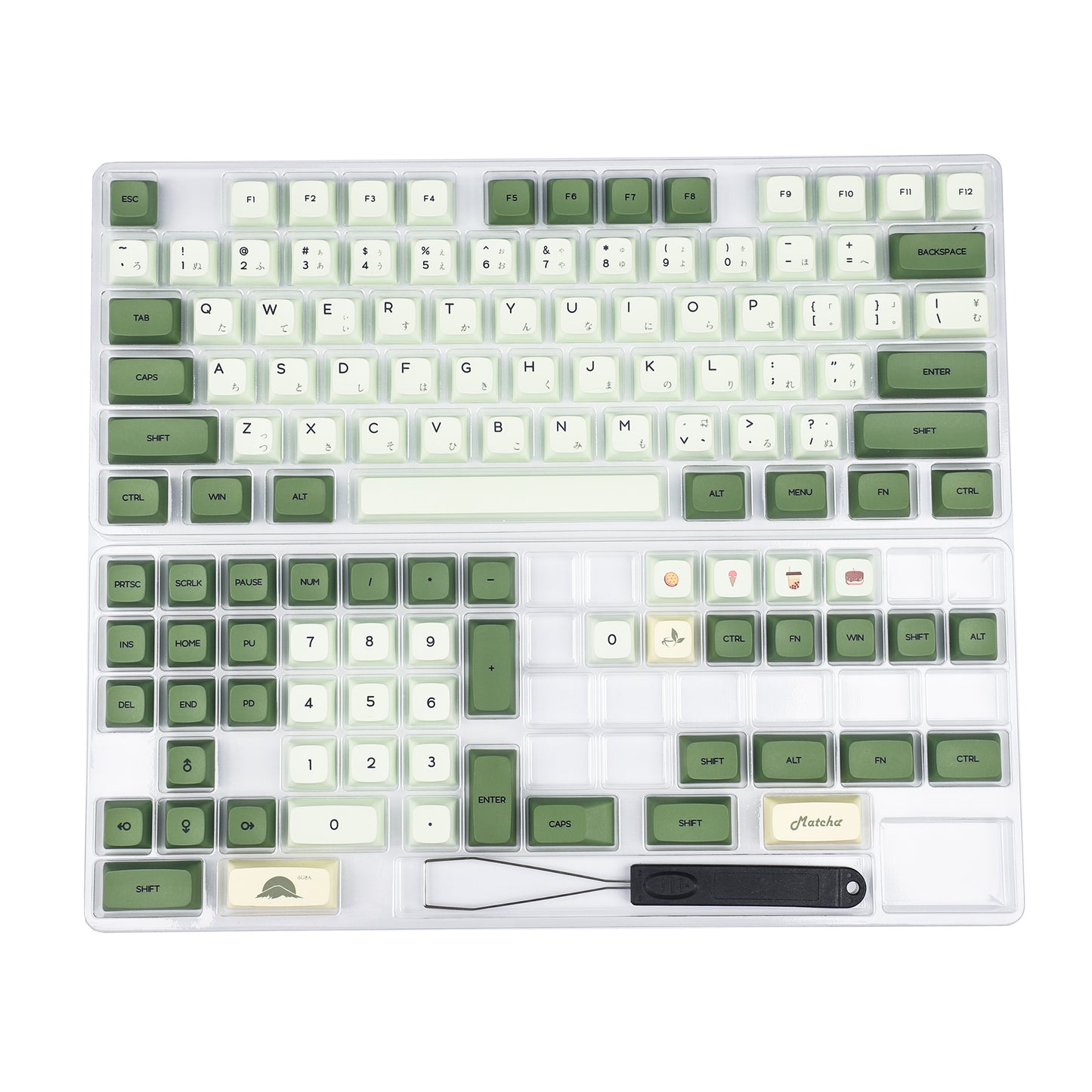 YMDK Matcha 125 Keycaps(Dye Sub ZDA Profile English Japanese Korean Russian)