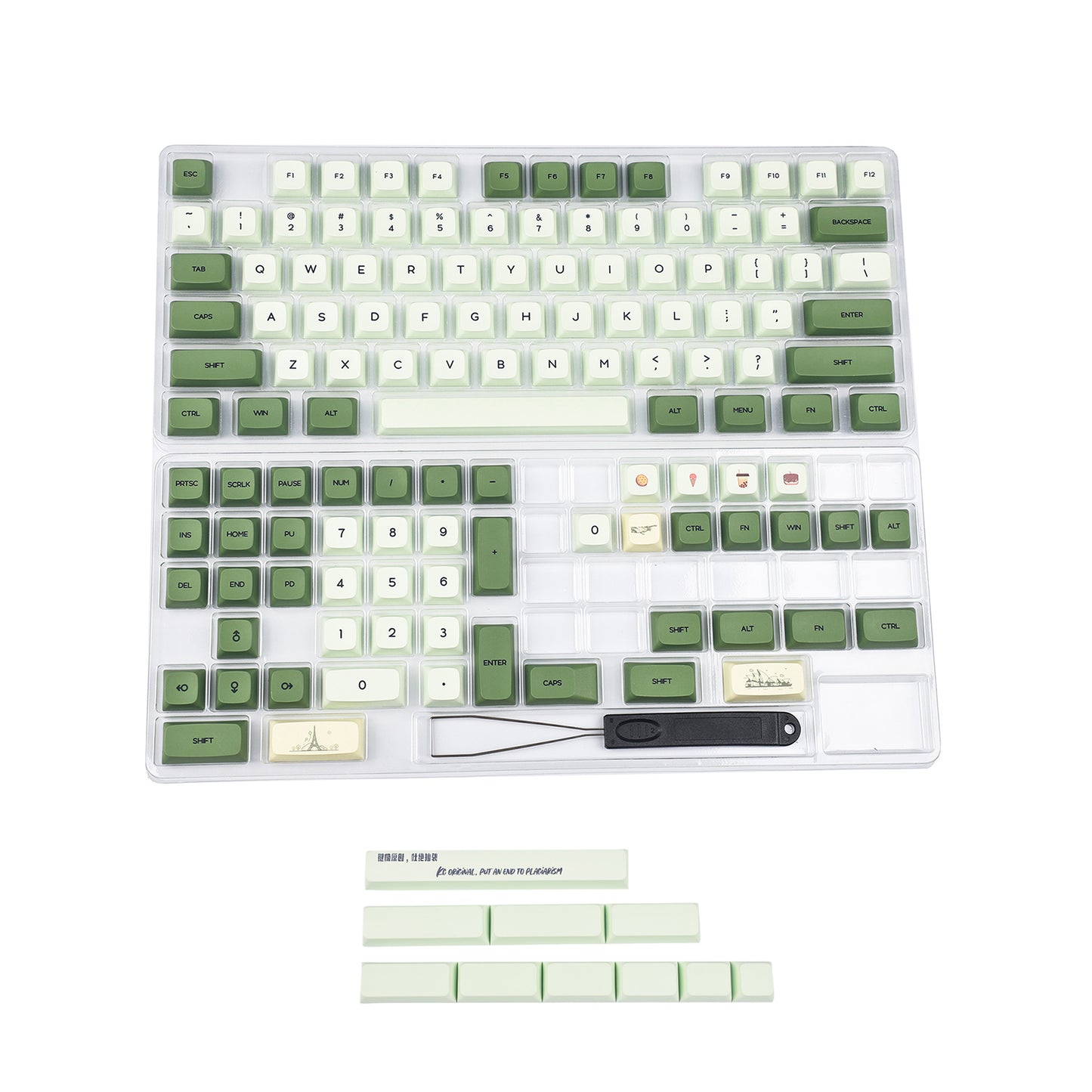 YMDK Matcha 125 Keycaps(Dye Sub ZDA Profile English Japanese Korean Russian)