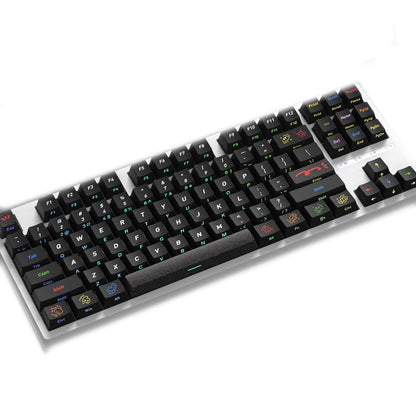 YMDK Graffiti Black Color 128 Keycaps Sidelit Cherry Profile PBT Dye-Sub Keycap for 61/84/87/104/108 MX Mechanical Keyboards