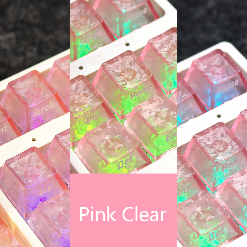 YMDK Carbon Fiber Texture 119 Key Side Printed Shine Through Keycaps for 61/64/68/84/87/96/108-Key MX Mechanical Keyboards