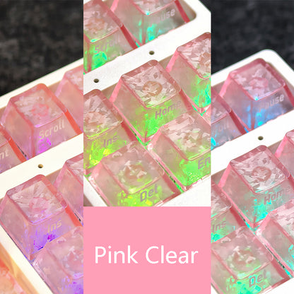 YMDK Carbon Fiber Texture 119 Key Side Printed Shine Through Keycaps for 61/64/68/84/87/96/108-Key MX Mechanical Keyboards