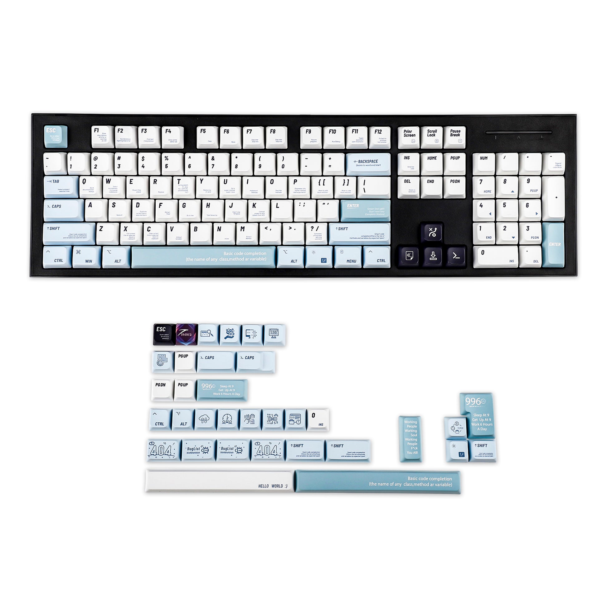 YMDK Programmer Theme 134 Keycaps(MDA Profile PBT)