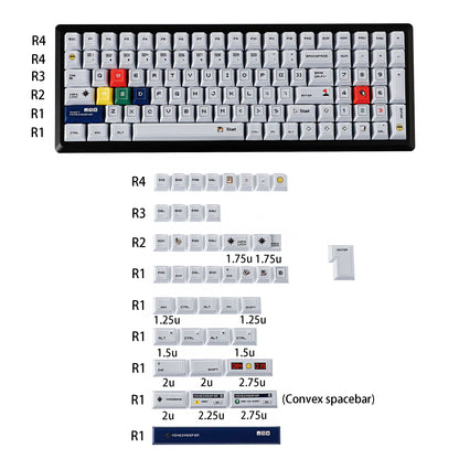 YMDK 143 Minesweeper Game Theme Keycaps Thick PBT Top Print Cool Creative Keycap Cherry Profile Contrast Color Design Custom Key Cap for MX Mechanical Keyboards