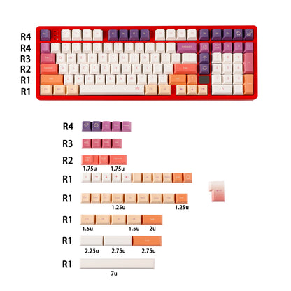 YMDK Smoke Cloud 143 Keycaps(Dye Sub Cherry Profile PBT 1.5mm/ANSI 104 TKL GK61 96 75 GMMK NCR80 Using)