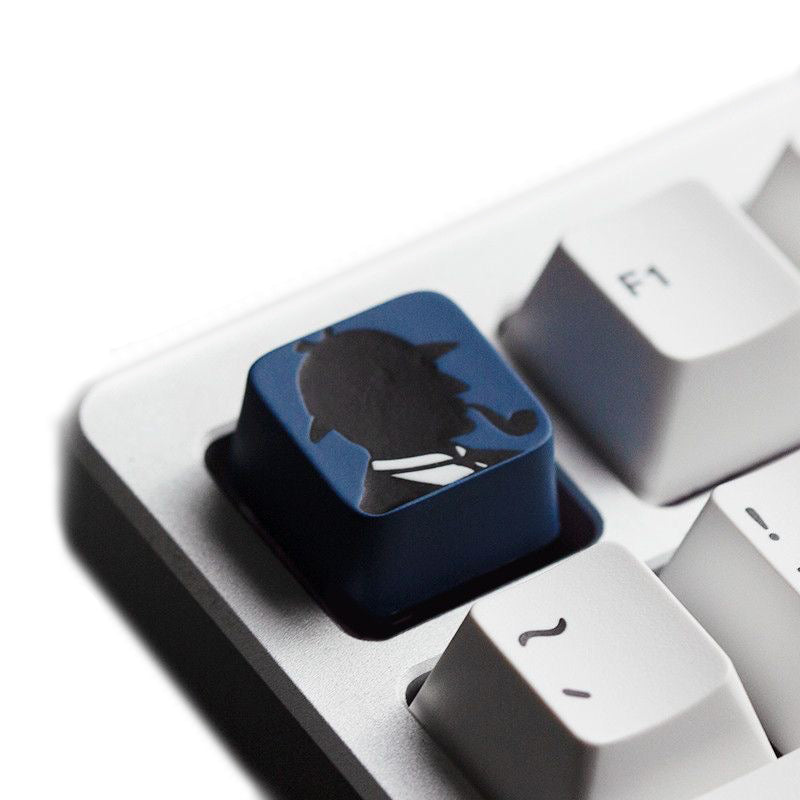 YMDK 1pcs Blue Gentleman 1u Personalized Keycaps Cool Creative Resin Custom Keycap for MX Mechanical Keyboard Esc