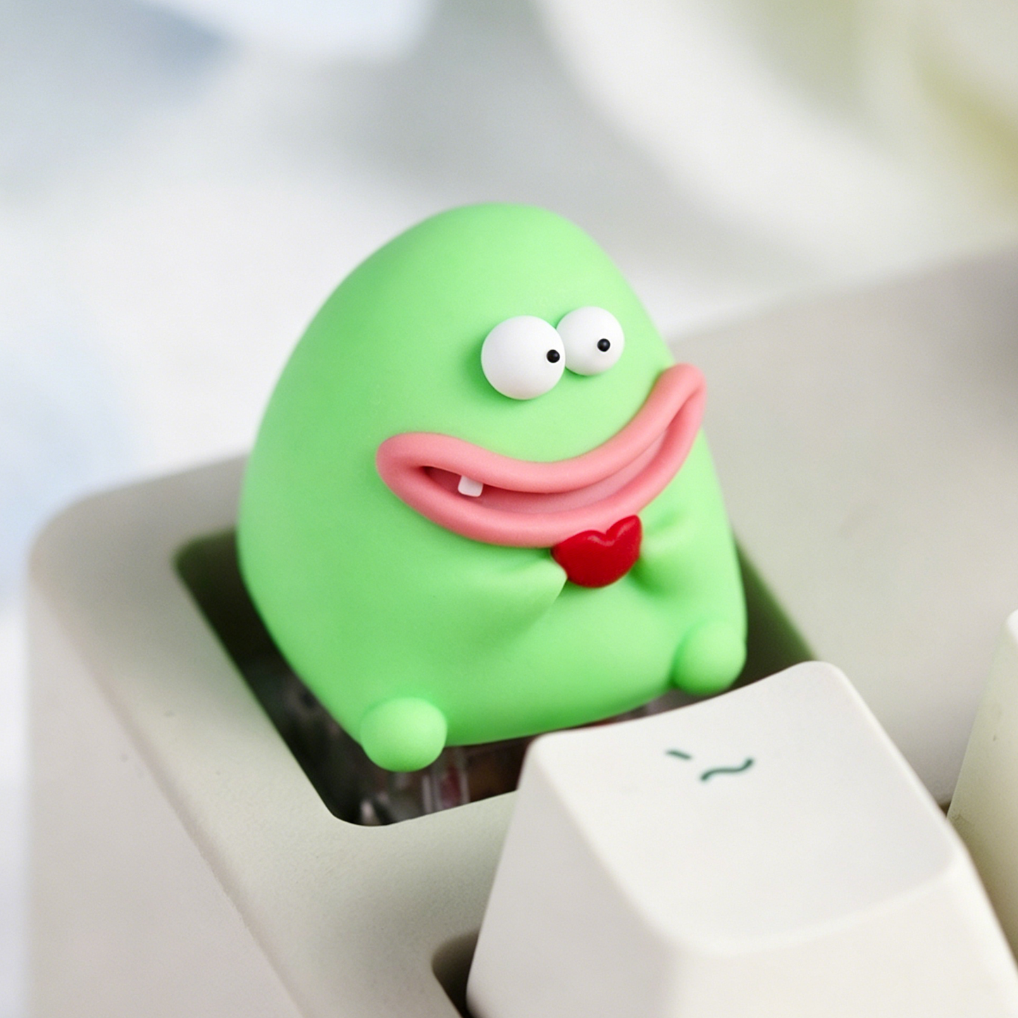 YMDK 1pcs Esc Key Ugly Cute Novelty Keycap Personalized Handmade Resin Creativity Custom Keycaps for MX Mechanical Keyboards