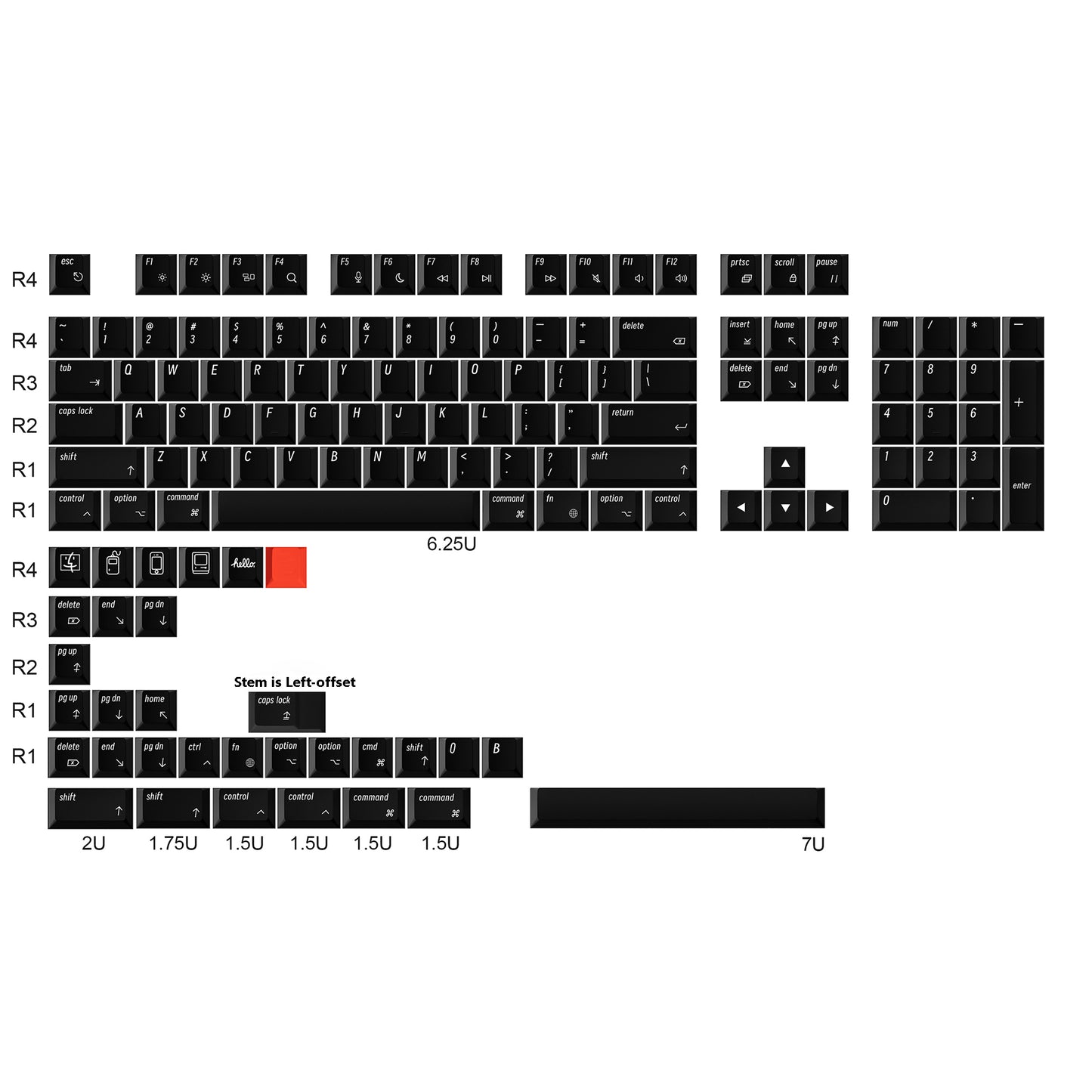 YMDK 139 Mac Keycaps Cherry XDA v2 Profile Normcore Style Gray White Dye Sub PBT White For 104 TKL 60% 96 84 68 64 MX Switches Keyboard
