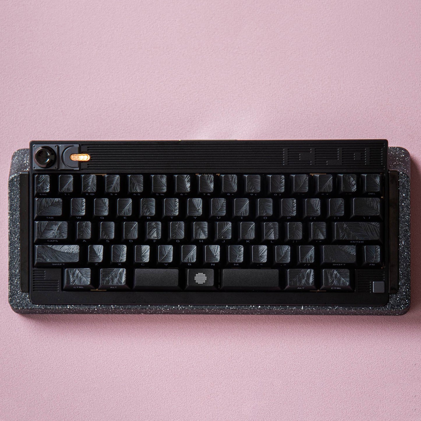 YMDK 129 Keys Sunny Feather Theme Pearlescent Cherry Profile ABS Top Print Keycaps for 61/84/87/104/108 MX Mechanical Keyboards