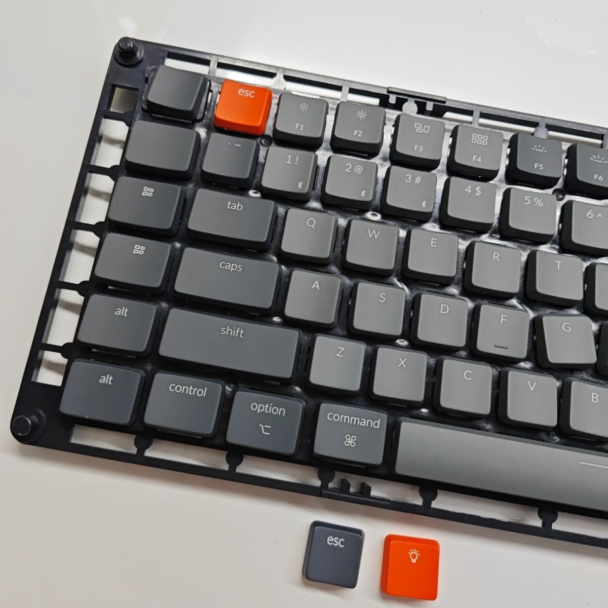 Gray Orange ABS Low Profile Keycaps Backlit Key Caps Compatible with Keychron K1 K3 Low Profile Mechanical Keyboard