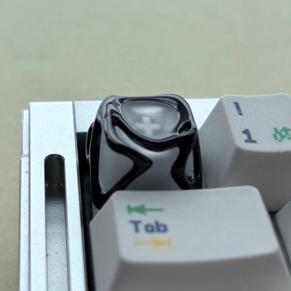 YMDK Organic Hollow Artisan Keycap, Twisted Fluid Shape ABS Electroplated Custom Key Cap for Mechanical Keyboard