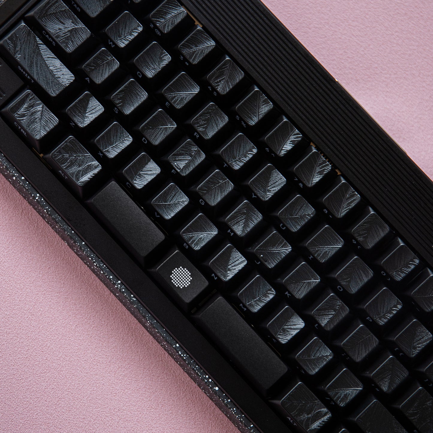 YMDK 129 Keys Sunny Feather Theme Pearlescent Cherry Profile ABS Top Print Keycaps for 61/84/87/104/108 MX Mechanical Keyboards