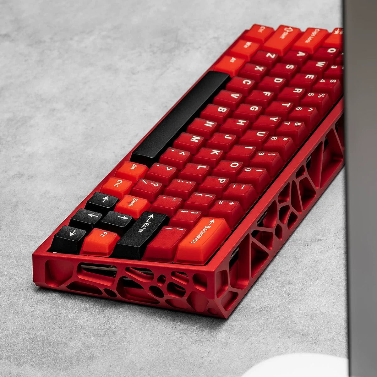 YMDK 164 Keys Red Wine Theme Shine ThroughCherry Profile Double Shot PBT+PC Keycap UV Print for MX 61/64/68/84/87/100/104/108 MX Mechanical Keyboard
