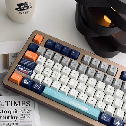 YMDK Star Abyss Engine 143 Keys Retro Industrial PBT Keycaps, Cherry Profile Dye-Sub Keycap for 61/84/87/104/108 MX Mechanical Keyboards