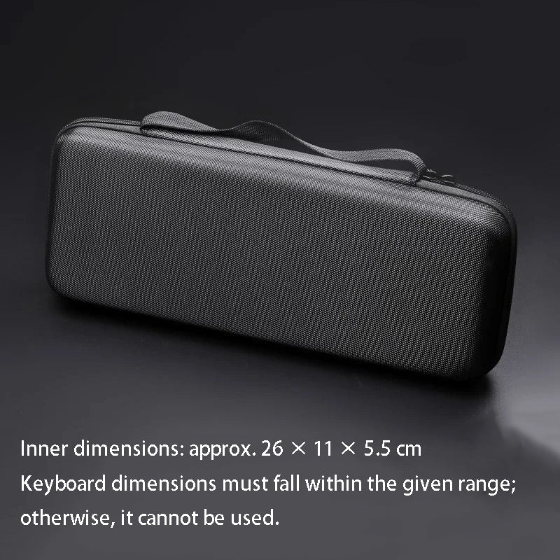 YMDK Black Oxford Hard‑Shell Keyboard Case, Shock‑Absorbent Waterproof Mechanical Keyboard Storage Bag for Mechanical Keyboard