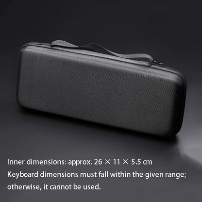 YMDK Black Oxford Hard‑Shell Keyboard Case, Shock‑Absorbent Waterproof Mechanical Keyboard Storage Bag for Mechanical Keyboard