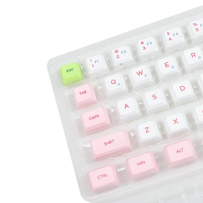 YMDK Dye Sub PBT Top Print 61 64 73 Keys Light Black Gray Red Pink White Similar To XDA Profile Keycap Set For GK73 GK73S