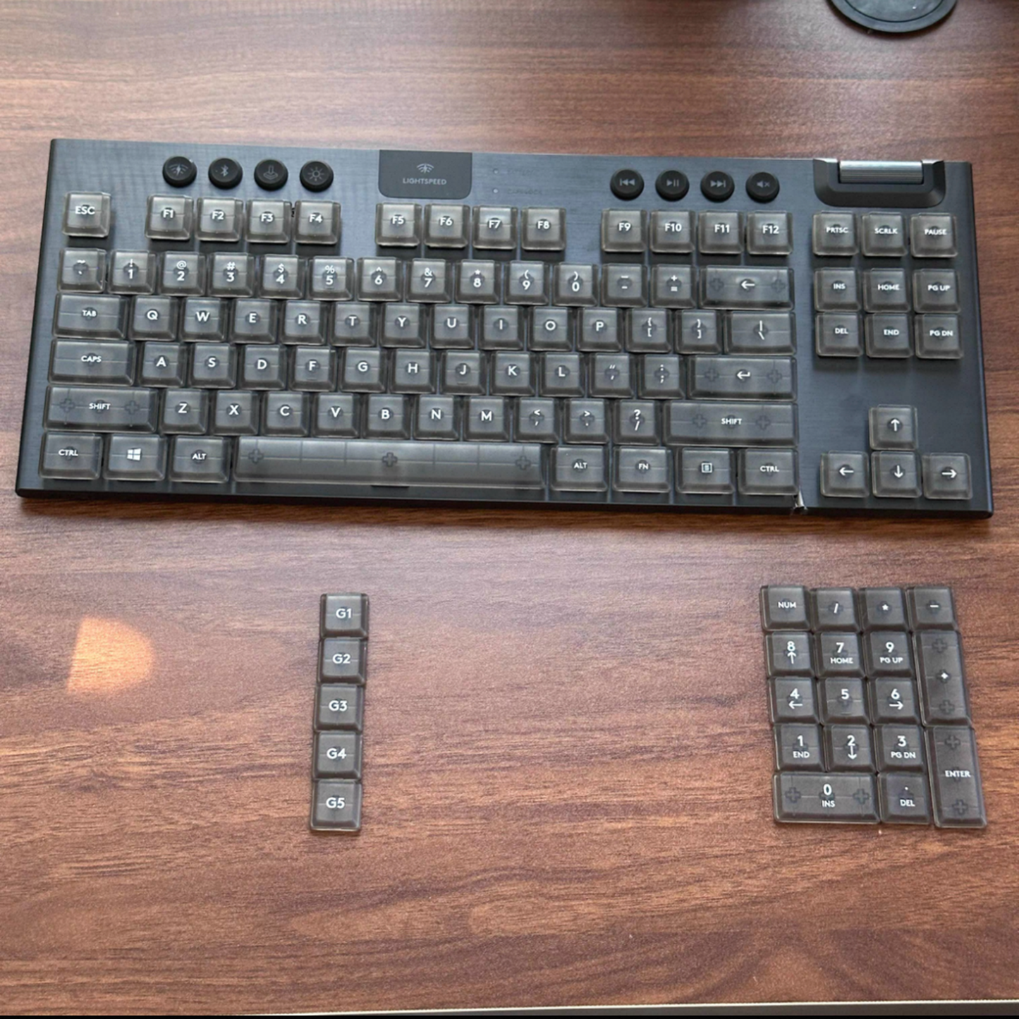 YMDK PBT Matte Black Low Profile Keycaps for Logitech G915X / G515 Mechanical Keyboard