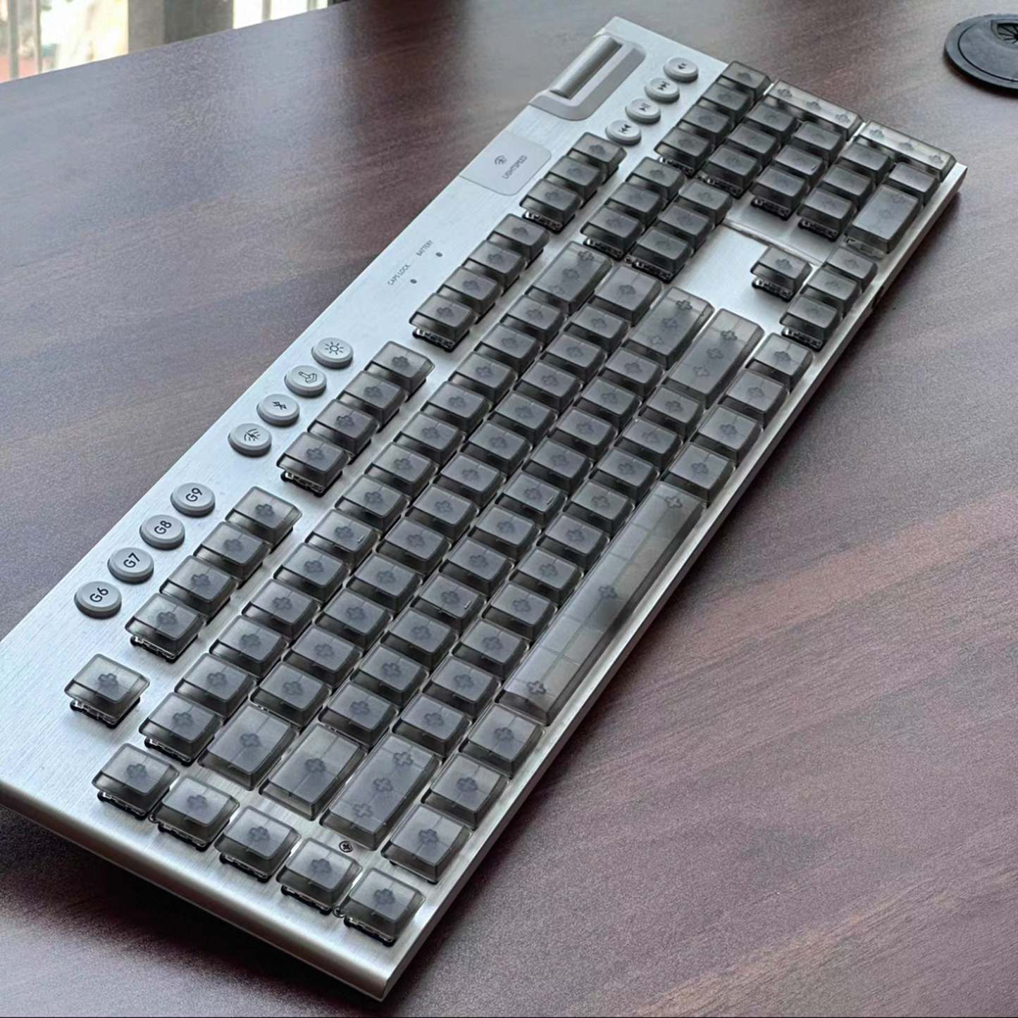 YMDK PBT Matte Black Low Profile Keycaps for Logitech G915X / G515 Mechanical Keyboard