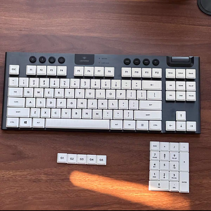 YMDK PBT Matte Black Low Profile Keycaps for Logitech G915X / G515 Mechanical Keyboard