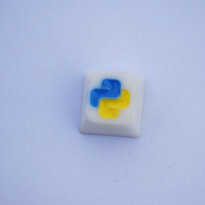 YMDK Python Icon Key Cap Personalized Keycap Resin 3D Print Hand Painted for Mechanical Keyboard