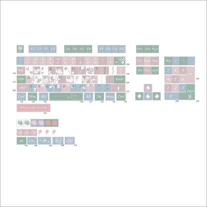 YMDK Old Testament Rose Theme Keycaps Full Set 122 Keys XDA Profile PBT Dye Sub Keycap for MX Mechanical Keyboard