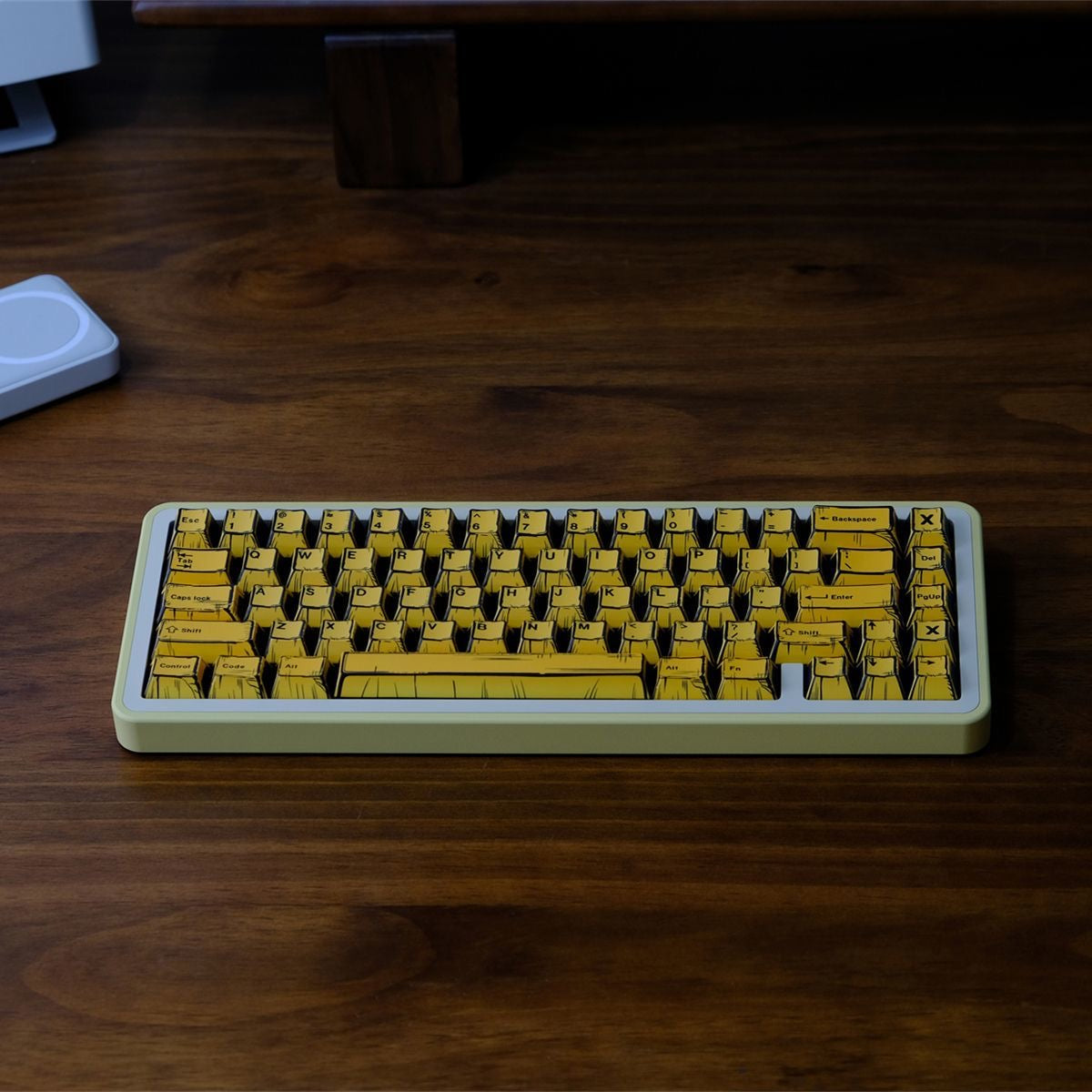 YMDK Yellow Comic Keycaps Full Set 151 Keys Creative Cartoon Style Custom Cherry Profile PBT Dye Sub Keycap for MX Mechanical keyboard