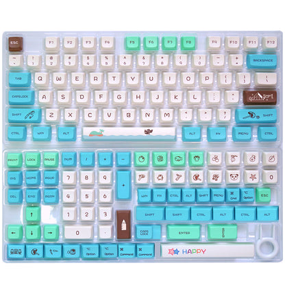 YMDK 147 Keys Animal Forest Theme Keycaps XDA Profile PBT Dye Sub Top Print Keycap for 61/84/87/104/108 MX Mechanical Keyboards