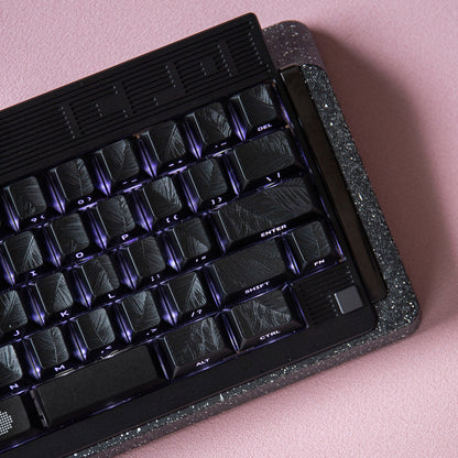 YMDK 129 Keys Sunny Feather Theme Pearlescent Cherry Profile ABS Top Print Keycaps for 61/84/87/104/108 MX Mechanical Keyboards
