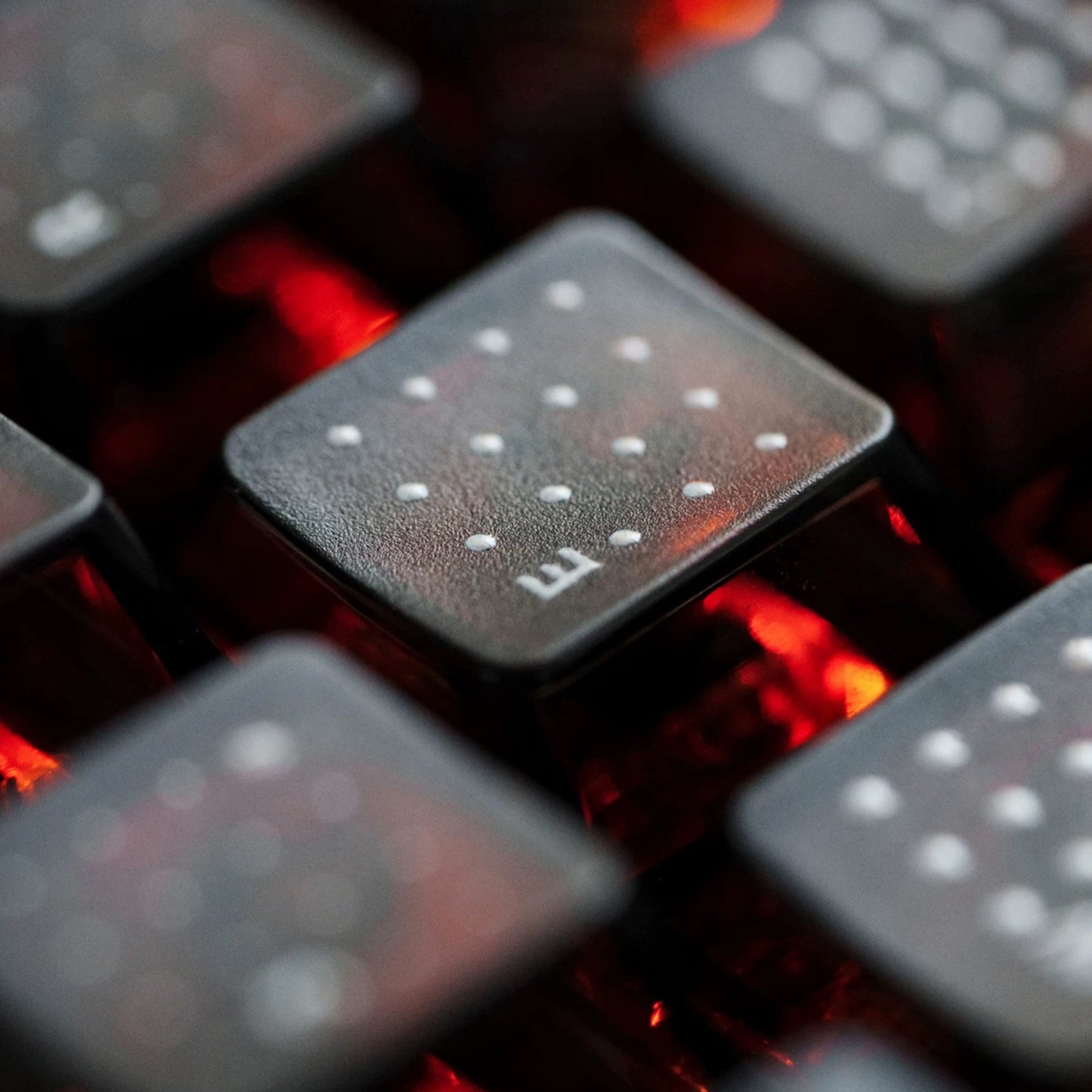 YMDK Polka Dot 142 keys Keycaps Black Frosted Shine Through Cherry Profile PC UV Print Keycap for 61/68/84/87/98/104/108 MX Mechanical Keyboard