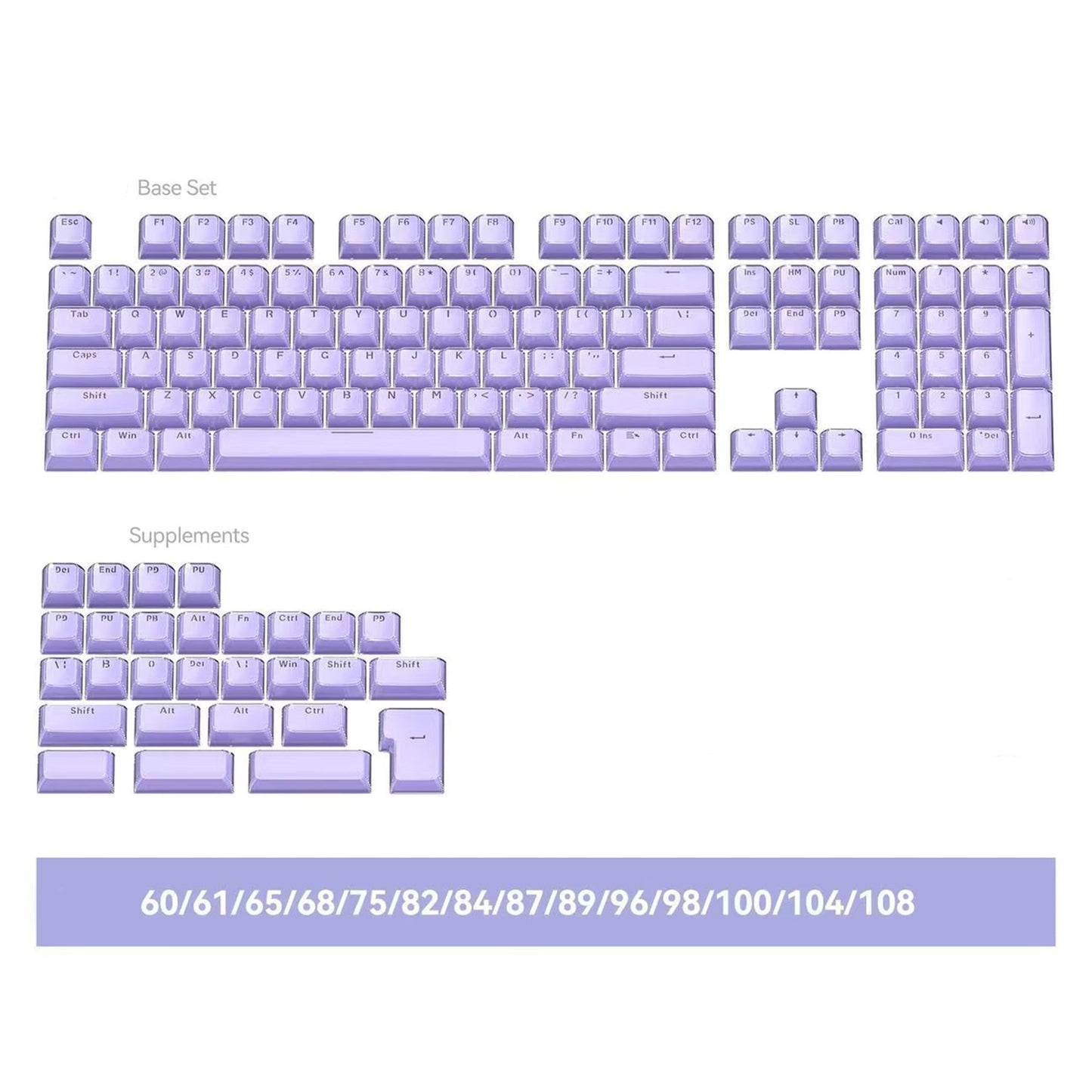 YMDK Crystal Jelly Pudding Keycaps 136 Keys Backlit Keycap Double Shot PC Acrylic for 68/75/84/87/108 MX Mechanical Keyboards